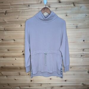 Varley Althea Cinch Waist Turtleneck Sweatshirt Mauve Womens Size XS